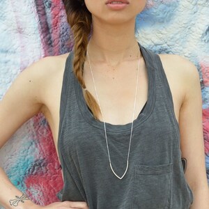 Curved Bar Necklace - Silver