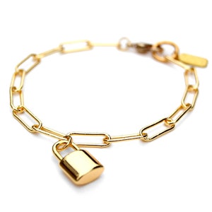 Lock Pendant Bracelet - Gold
