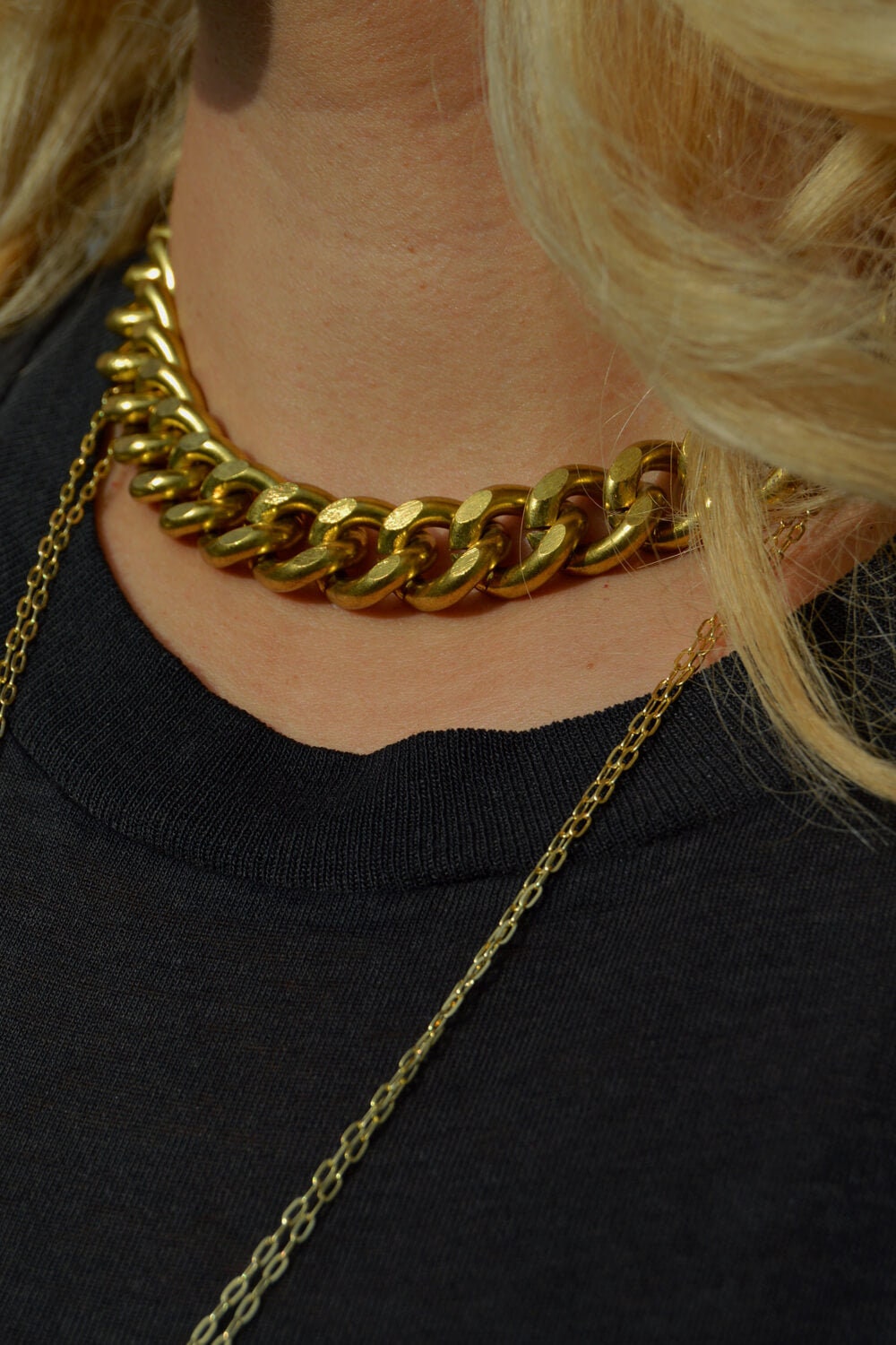 【VINTAGE HOLLYWOOD】Square Bold Chain Necklace Vintage BOLD Givenchy 37