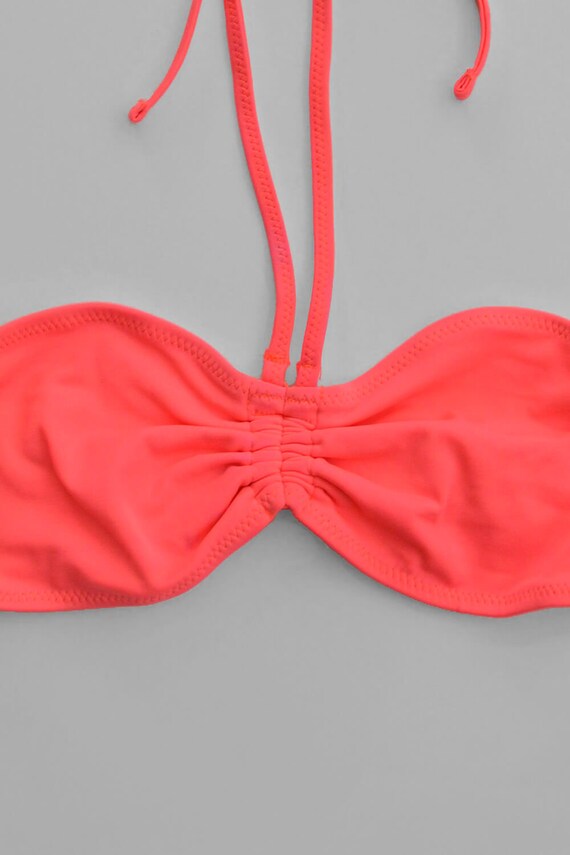 Bandeau Halter Bikini Top - Neon Pink Coral - Siz… - image 5