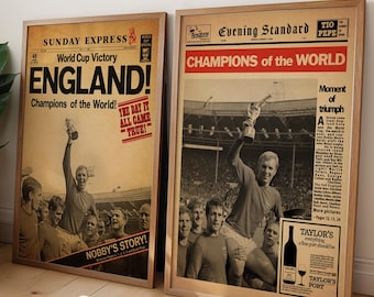 1966 World Cup Newspaper England Poster Print