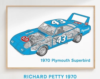 1970 Plymouth Superbird isometric technical schematic diagram poster