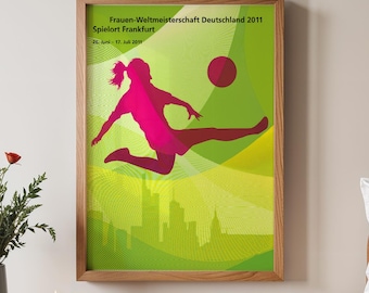 2011 Women's Soccer World Cup Poster Germany, Vintage Football Art Print - 4 Sizes