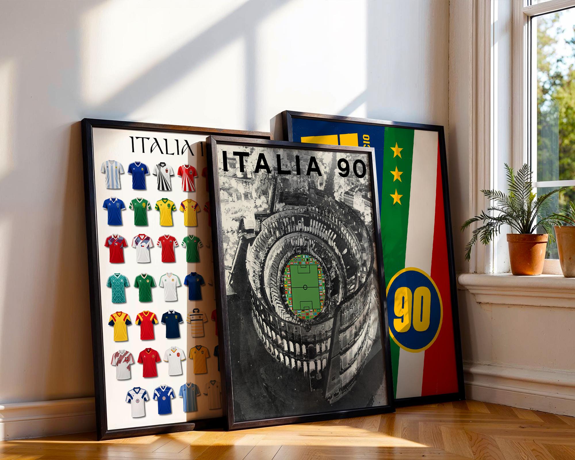 Italia 1990 Soccer Poster - ITALY 1990 Football Print, 4 Sizes - Etsy