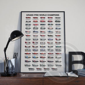 2024 F1 Grand Prix World Champions Poster 1950 - Present Day