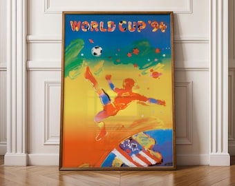 1994 World Cup USA Soccer Poster: Vintage Retro Art
