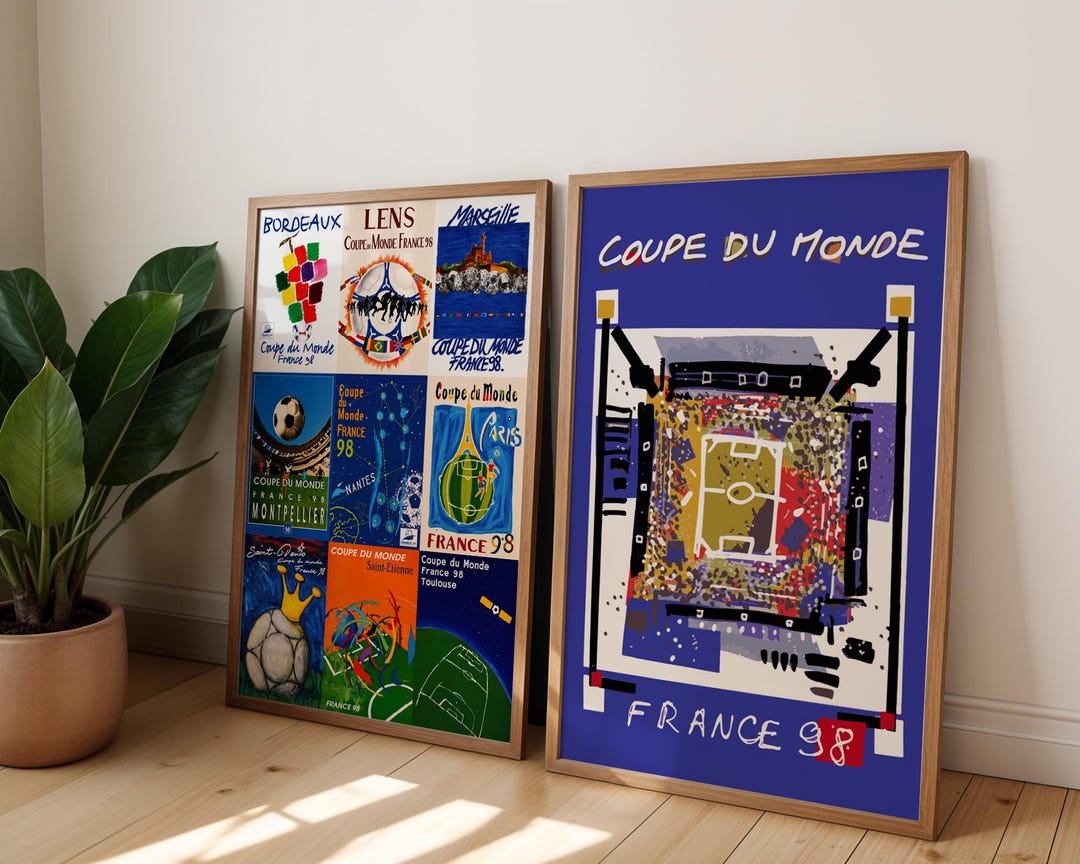 France 98 Soccer Poster Print: Retro Football Print - Etsy