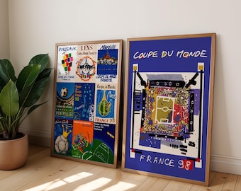 France 98 Soccer Poster Print: Retro Football Print - Etsy Australia