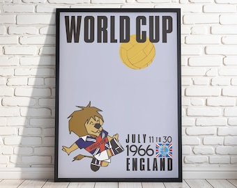 1966年ワールドカップ イングランド大会 サッカーポスター：ヴィンテージサッカープリント｜4サイズ｜迅速発送