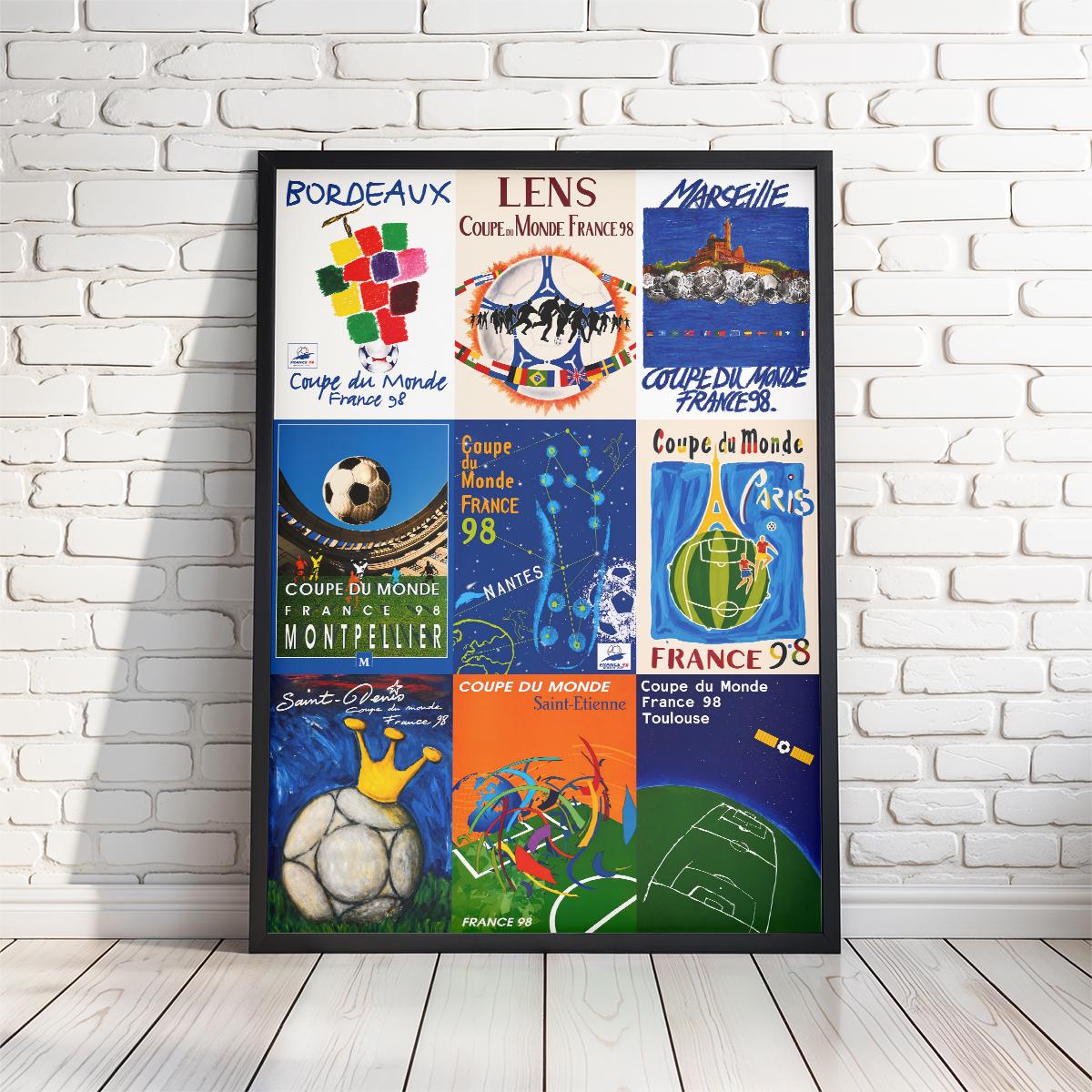 France 98 Soccer Poster Print: Retro Football Print - Etsy