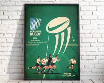 1987 Rugby World Cup Poster | Vintage Rugby Union Print | Available in 4 sizes