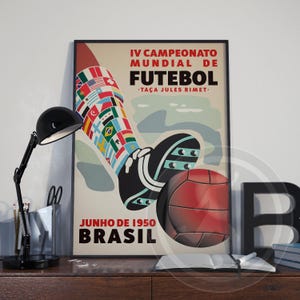 A 76 Selo Campeonato Mundial de Futebol Bandeia Futebol 1950 Dupla 1