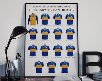 Tipperary GAA Hurling Jersey Poster: Irish Sports Art Print