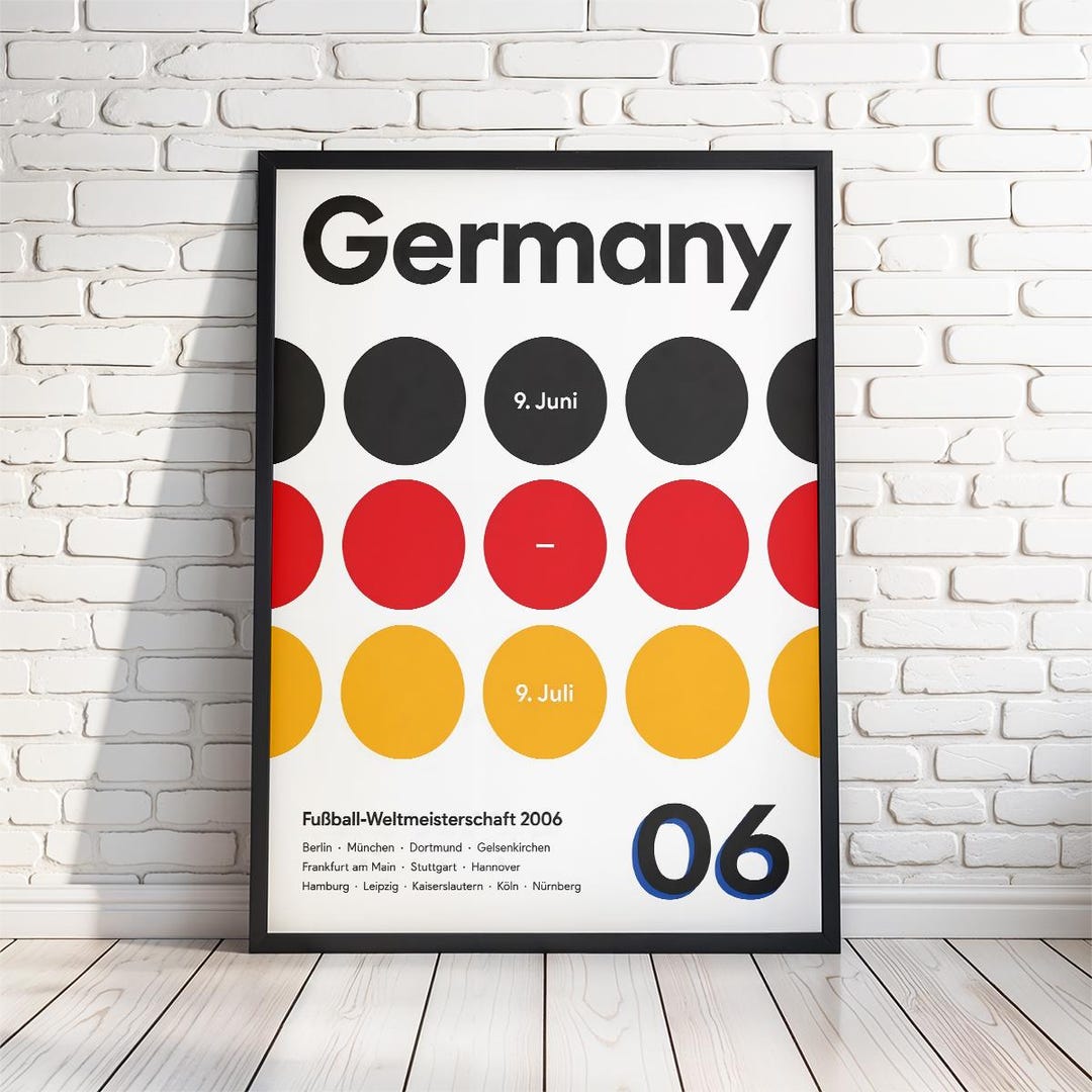 Germany 2006 Soccer Poster, Vintage Football Print, 4 Sizes - Etsy