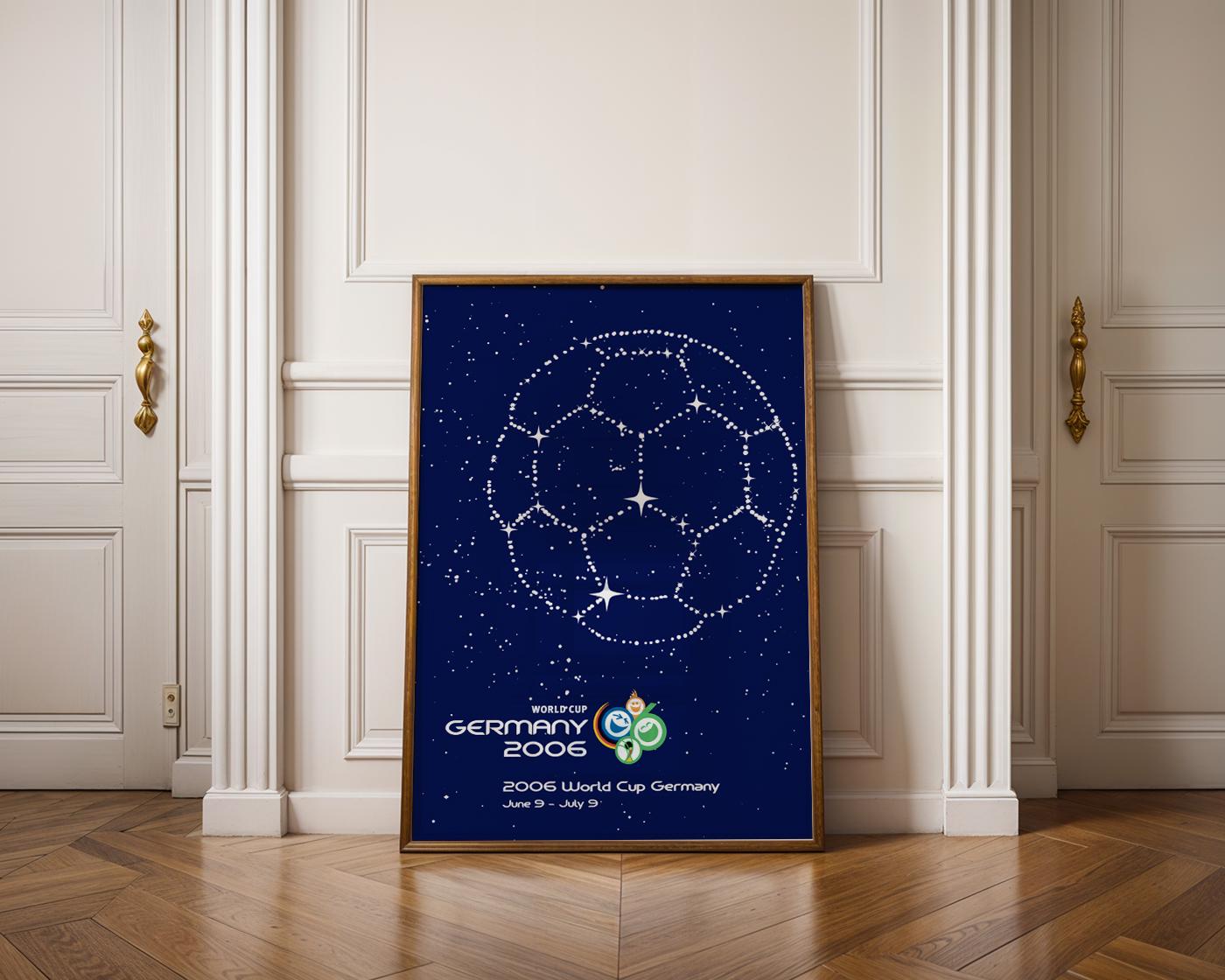 2006 World Cup Germany Poster, Vintage Soccer Print, 4 Sizes