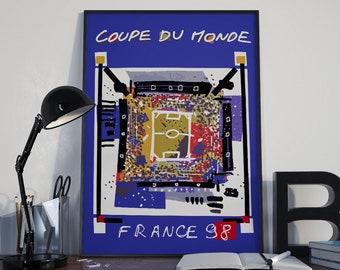 France 98 World Cup Poster Print: Retro Soccer Print