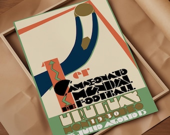 1930 Uruguay World Cup Poster: Vintage Football Art Print