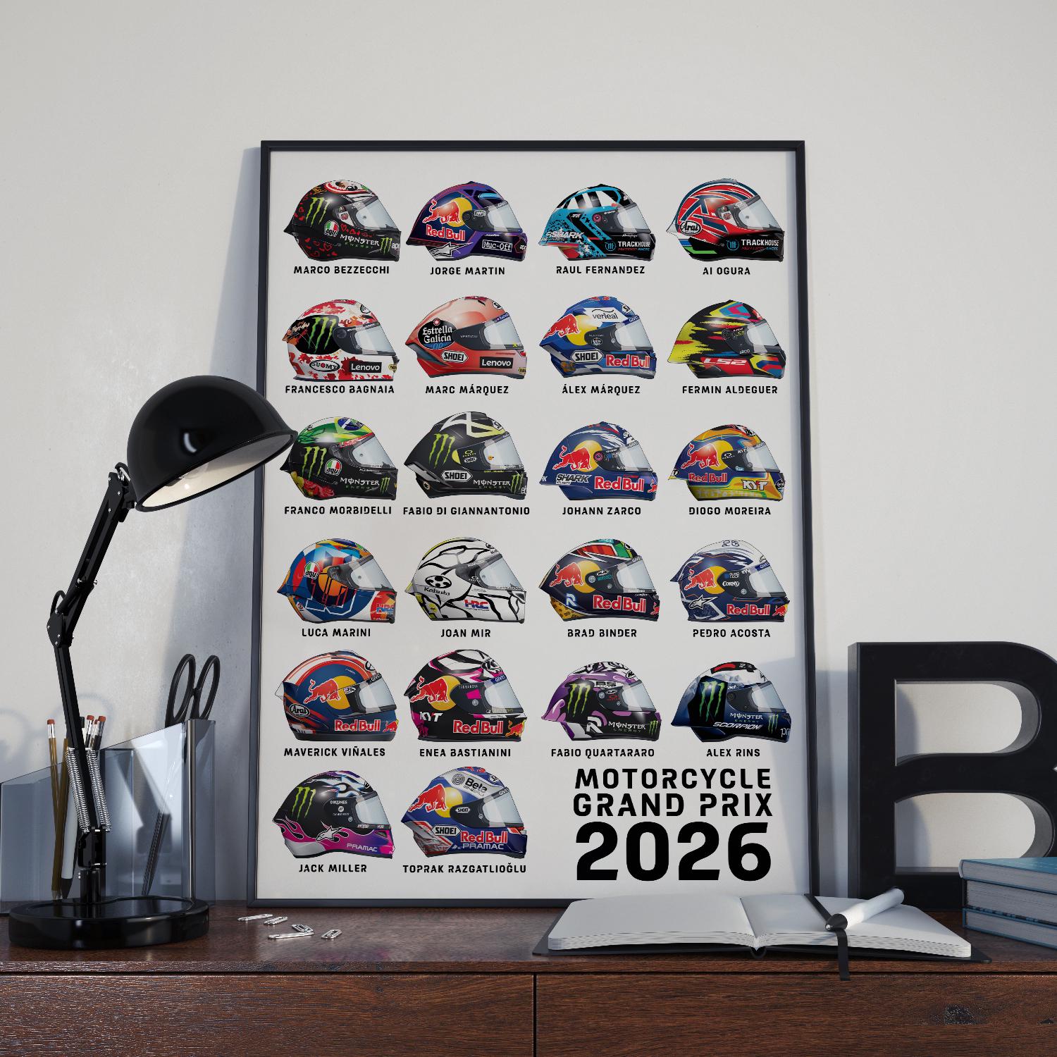 2026 MOTOGP Helmet World Championship Poster Print - Etsy