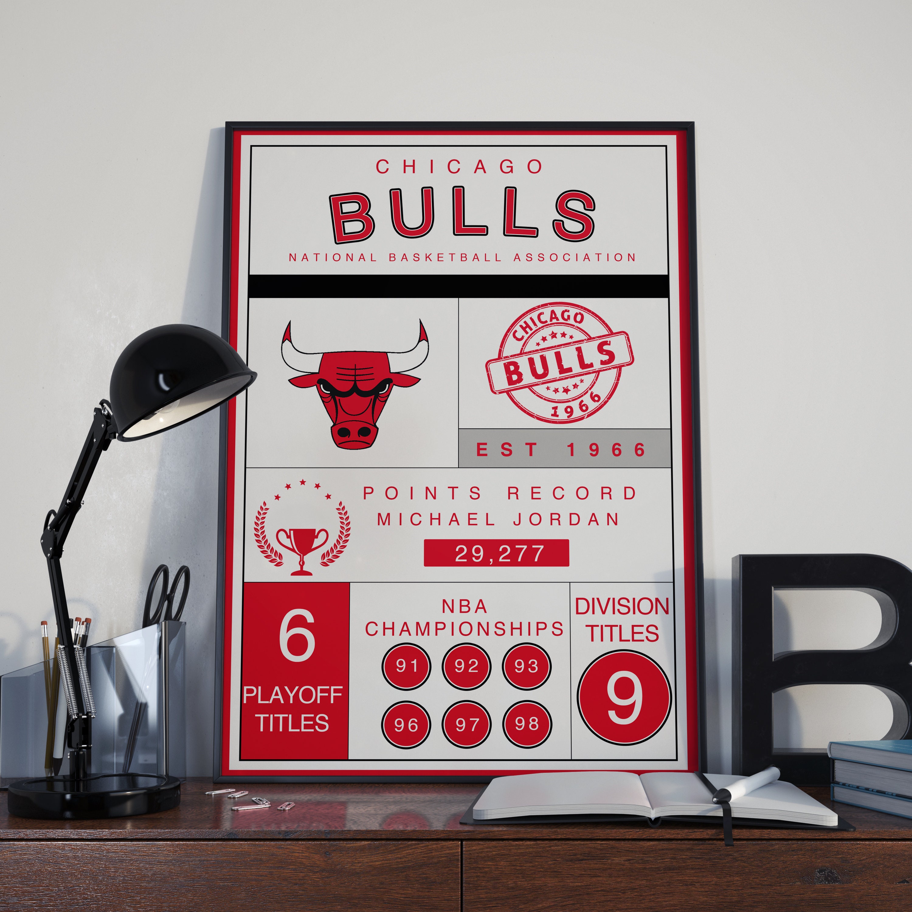 Chicago Bulls Infographic Poster