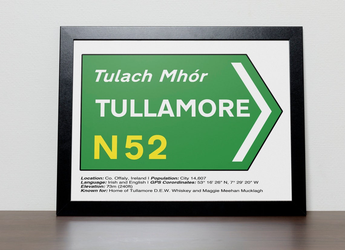Irish Road Signs TULLAMORE Co Offaly Etsy