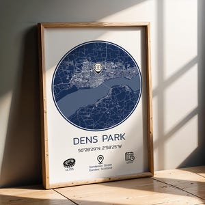 Dens Park Stadium Map Art Print: Dundee FC Gift