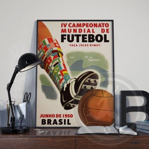 World Cup Brazil 1950 soccer poster