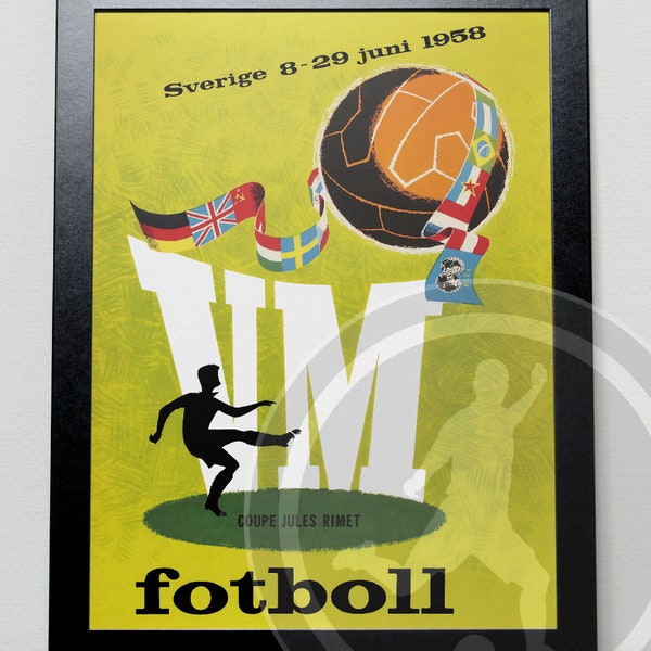 World Cup 1958 poster Sweden Sverige