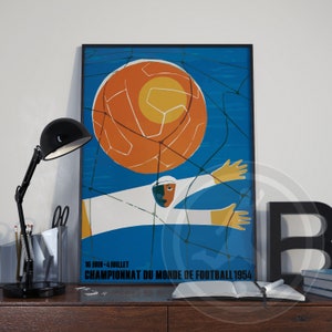 Póster de fútbol de la Copa Mundial de Suiza 1954