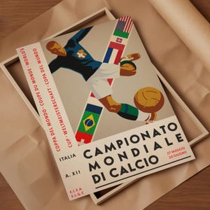 World Cup Italy 1934 Poster - Retro Soccer Print - Vintage Soccer Poster - Football Wall Art - 3 Sizes