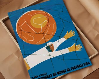 1954 World Cup Poster Print, Switzerland Soccer Art Print