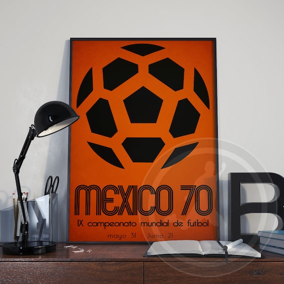 Mexico 1970 World Cup Poster: Vintage Soccer Art Print - Etsy