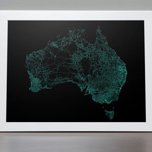 Wegenkaart van Australië: poster met alle wegen