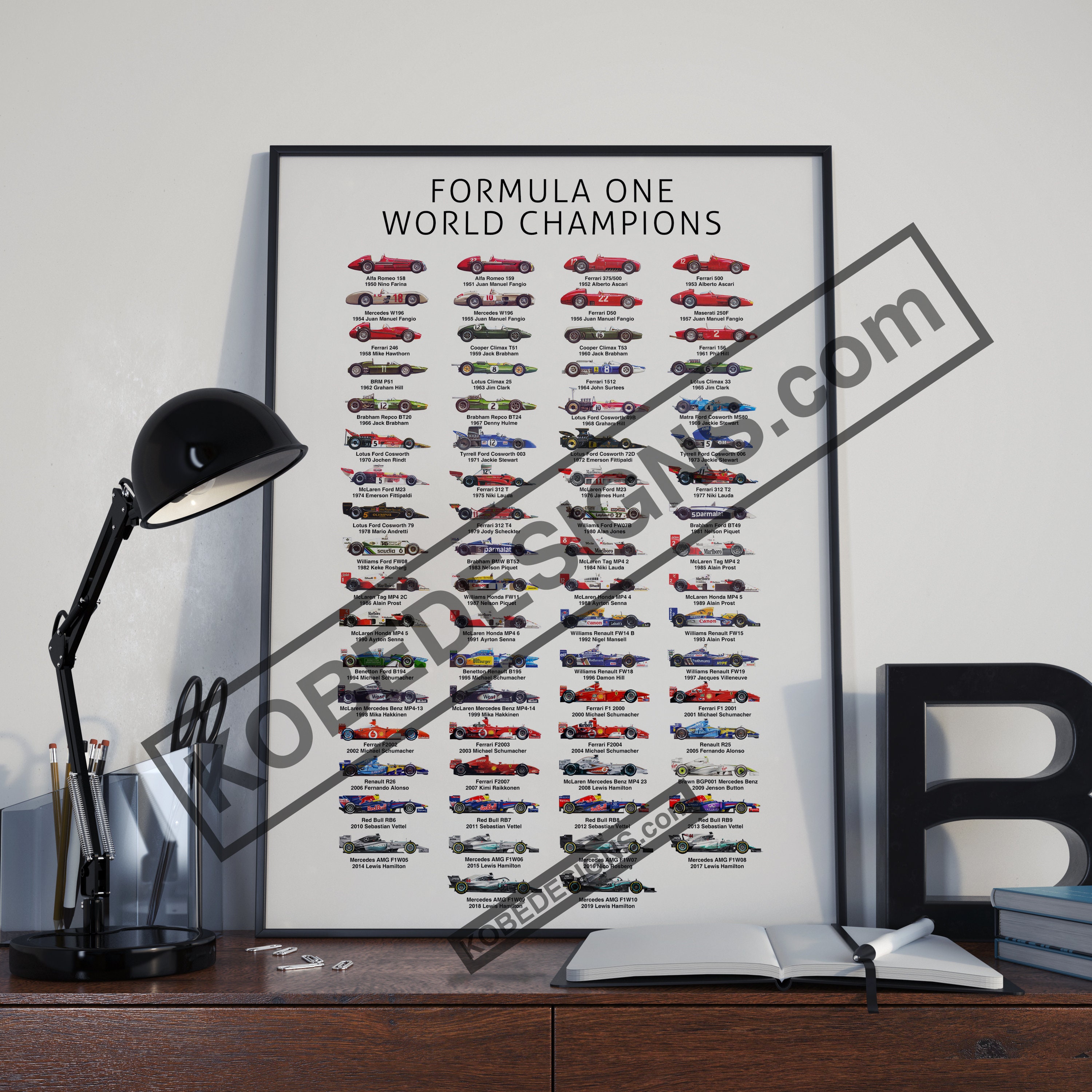 Brabham F1 - Piquet 1983 Rare and Hard to Find. Out of Print Car Poster:/>