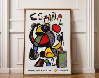 Póster de fútbol del Mundial de 1982: Impresión retro de fútbol - España '82