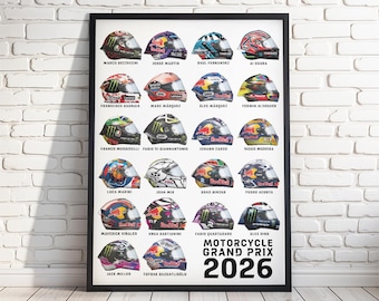 2026 MOTOGP Helmet World Championship Poster Print - Etsy