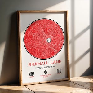 EFL English Football Club Stadion Maps Plakat, Blackburn, Sheffield United,Sunderland,Mttlesbrough,Birmingham,QPR,Stoke,Watford,Portsmouth,