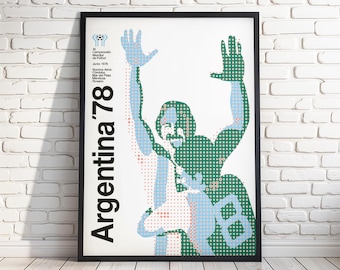 Póster del Mundial de Argentina 1978 - Impresión de fútbol retro