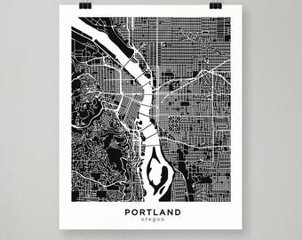 Portland Map / Illustrated Digital Download /  Portland, Oregon Poster