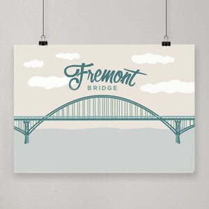 Fremont Bridge / Illustrated Digital Download / Portland, Oregon Design