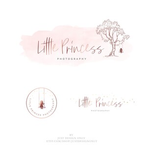 Premade Logo,Photography Logo, Boutique Logo, Watercolor Logo, Swing Logo, Tree logo, Simple Logo, Rose Gold Branding Kit, Signature logo