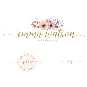 Instant Download Photography Logo Watercolor Floral Logo - Etsy
