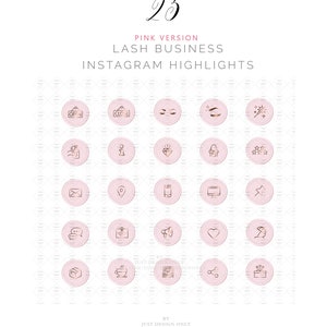 Premade Lash & Brow Logo Design, Rose Gold Lash artist Branding Kit, Beauty logo, Feminine Logo, Eyelash logo with 25 Instagram highlights imagem 3