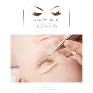 Premade Lash & Brow Logo Design, Rose Gold Lash artist Branding Kit, Beauty logo, Feminine Logo, Eyelash logo with 25 Instagram highlights imagem 6