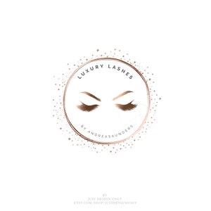 Premade Lash & Brow Logo Design, Rose Gold Lash artist Branding Kit, Beauty logo, Feminine Logo, Eyelash logo with 25 Instagram highlights imagem 5