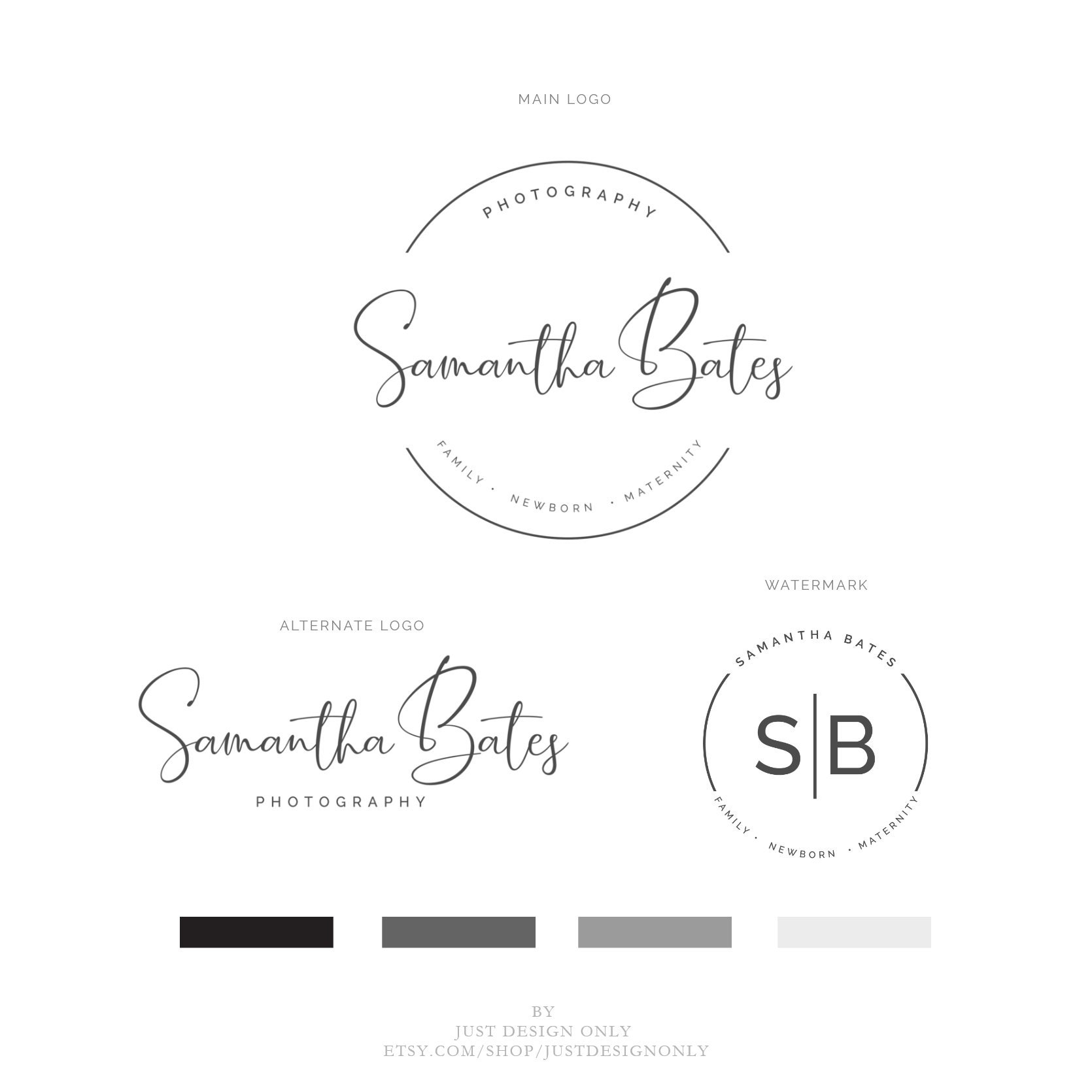Photography Logo Modern Round Circle Logo Signature Logo - Etsy