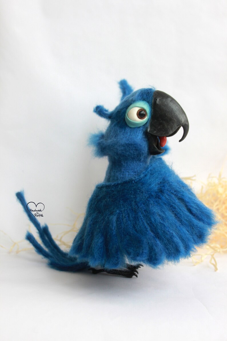 Blue parrot Parrot Blu Tropical bird toy Blue macaw toy Macaw Etsy