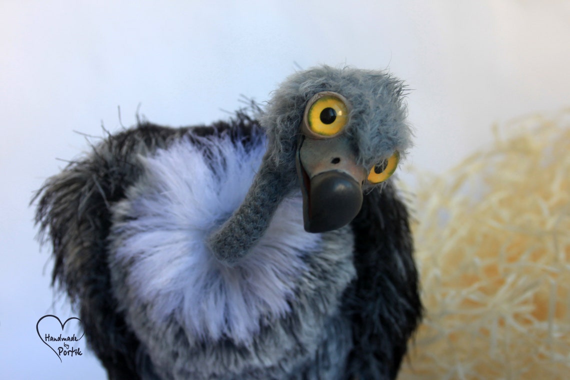 Cute vulture toy Amigurumi vulture Vulture Art Doll Animal Etsy
