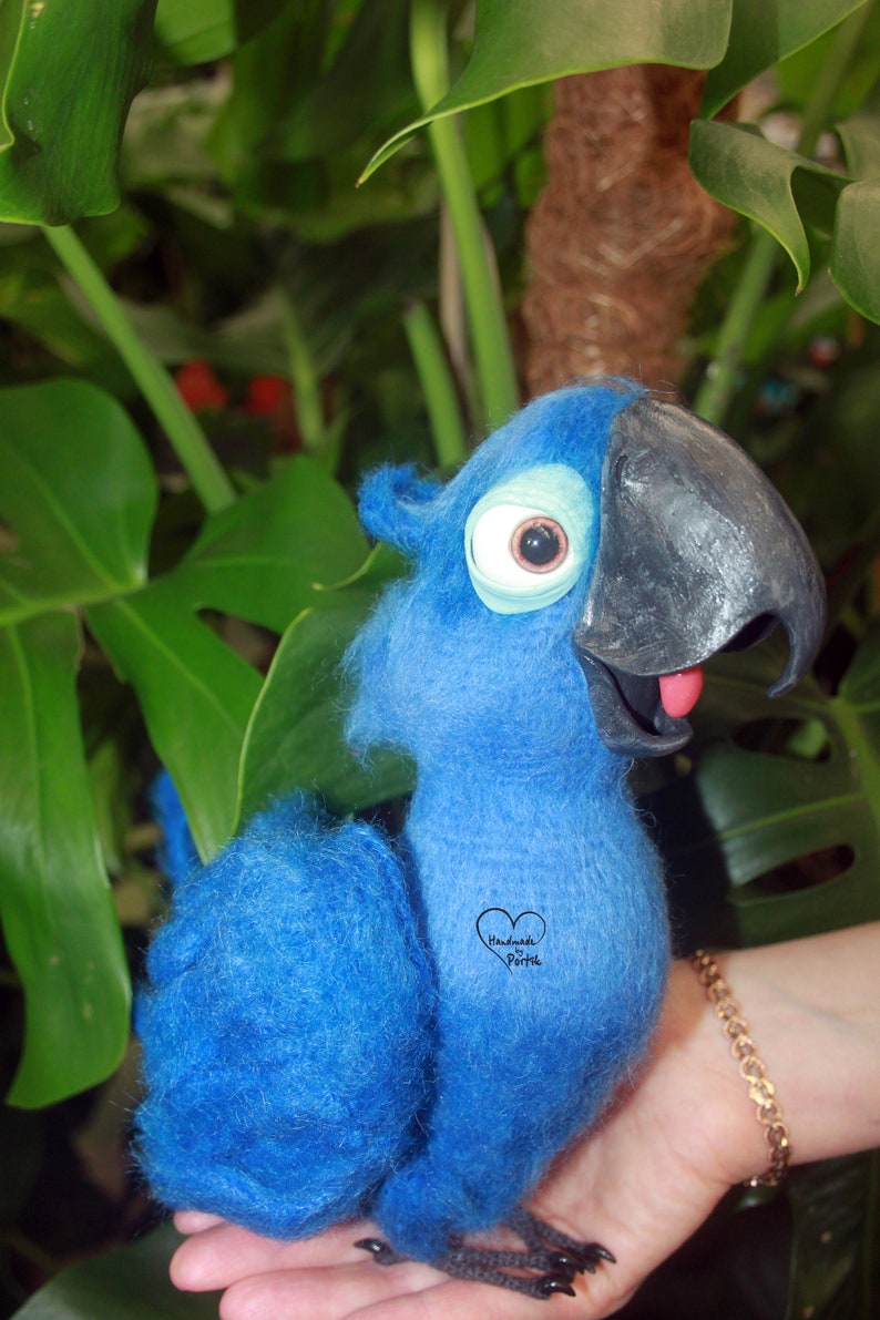 Blue parrot Parrot Blu Tropical bird toy Blue macaw toy Macaw Etsy