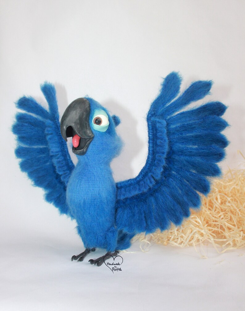 Blue parrot Parrot Blu Tropical bird toy Blue macaw toy Macaw Etsy