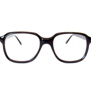 Vintage Black Hipster Eyeglasses Frames - 1980s Rectangular Black Plastic Nerdy Hipster Glasses - Costume Black Nerd Glasses Retro
